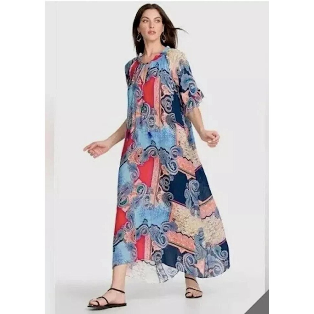 Johnny Was Jade Cordelia Easy Midi Dress Womens Small Multi Paisley Boho NEW - Picture 3 of 16